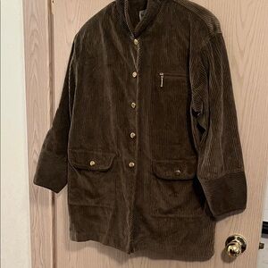 Pierre Bertrand  Corduroy Jacket in Brown/Green  with Gold Buttons